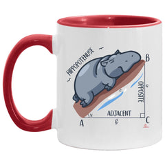 LANKEST Funny Math Teacher Mug Hippo Hypotenuse Coffee Cup Two Tone 11oz  AM11OZ
