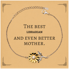 Best Librarian Mom Gifts, Even better mother., Birthday, Mother's Day Sunflower Bracelet for Mom, Women, Friends, Coworkers