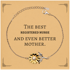 Best Registered Nurse Mom Gifts, Even better mother., Birthday, Mother's Day Sunflower Bracelet for Mom, Women, Friends, Coworkers