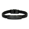 Unbiological Daughter Braided Leather Bracelet for Christmas, Inspirational 2 Timothy 1:7 Gift of Power, Love, and Self-Discipline - Unique Graduation and Birthday Present
