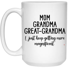Great Grandmother Mug Mom Grandma Great Grandma I Just Keep Getting More Magnificent Coffee Cup 15oz White 21504