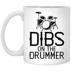 Funny Drums Mug Dibs On The Drummer Coffee Cup 11oz White XP8434