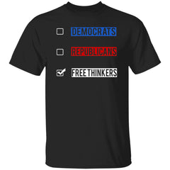 Funny Political Shirt Democrats Republicans Free Thinkers Gildan Mens T-Shirt G500