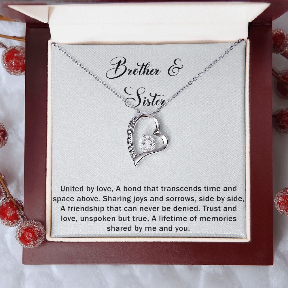 Brother & Sister Forever Love Necklace A Bond That Transcends Time And Space Above
