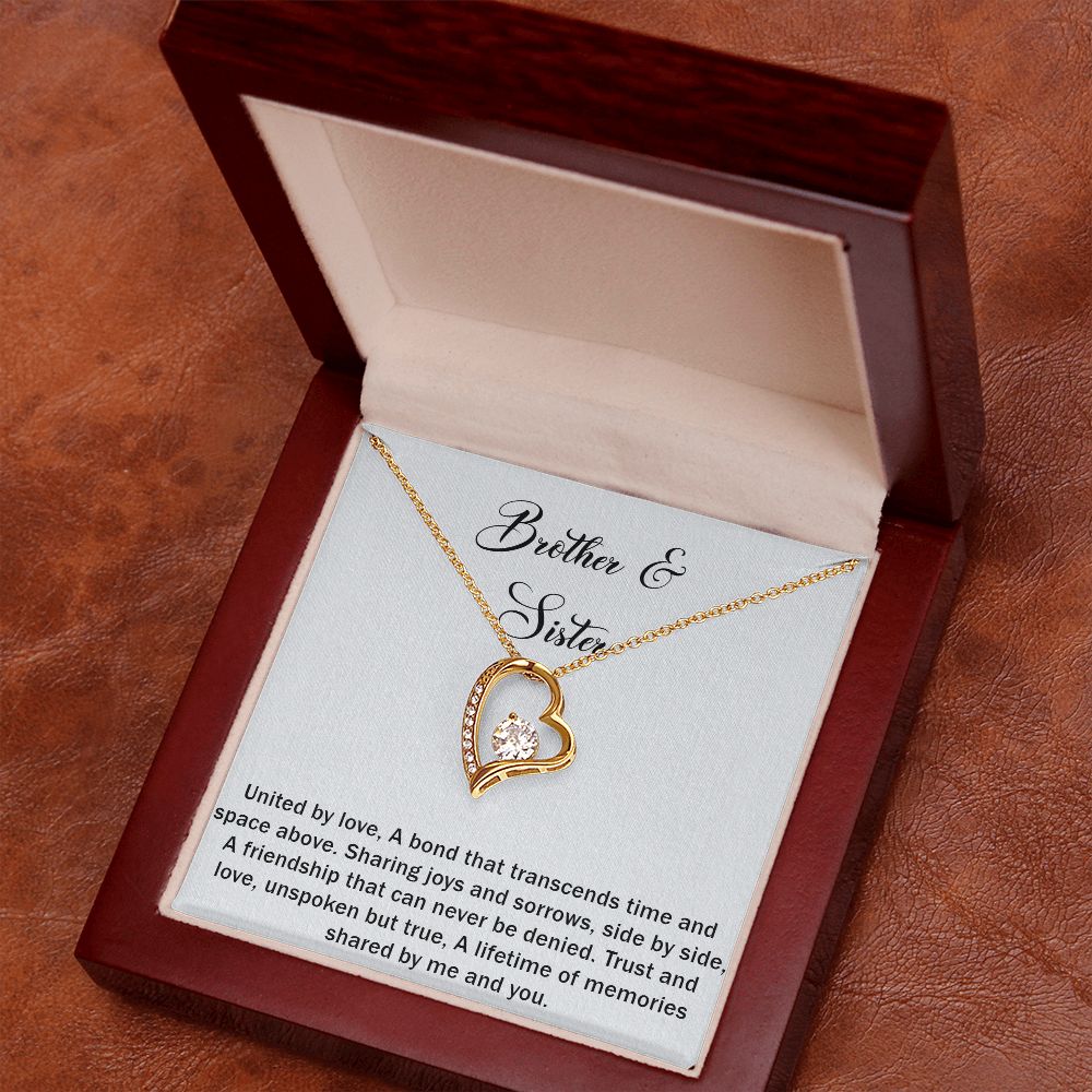 Brother & Sister Forever Love Necklace A Bond That Transcends Time And Space Above