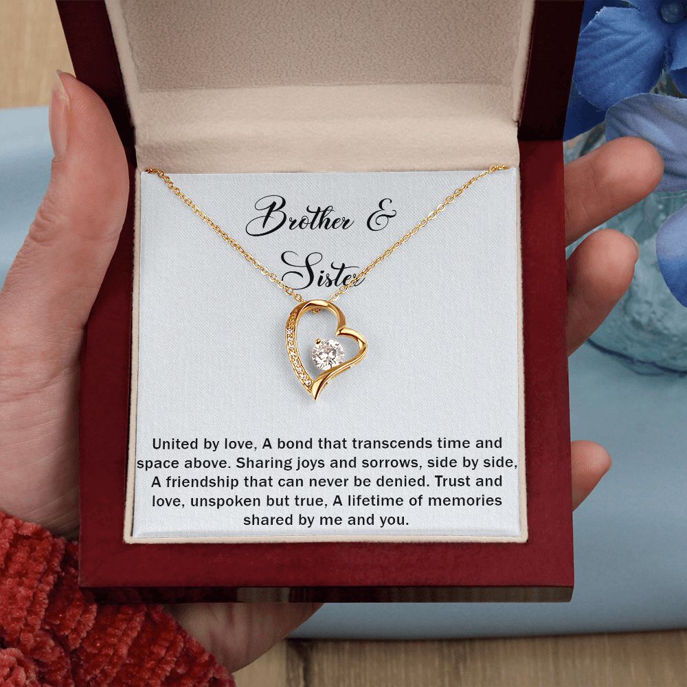 Brother & Sister Forever Love Necklace A Bond That Transcends Time And Space Above