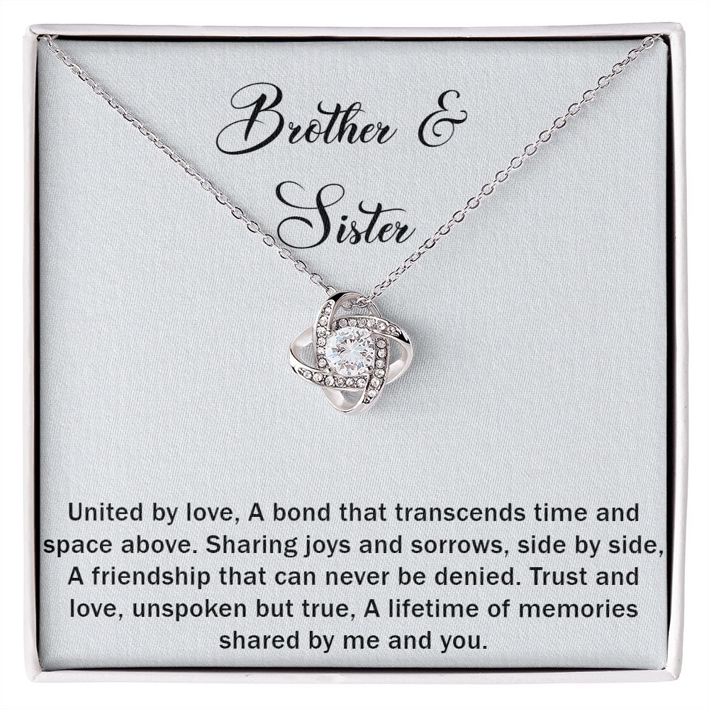 Brother & Sister Love Knot Necklace A Bond That Transcends Time And Space Above