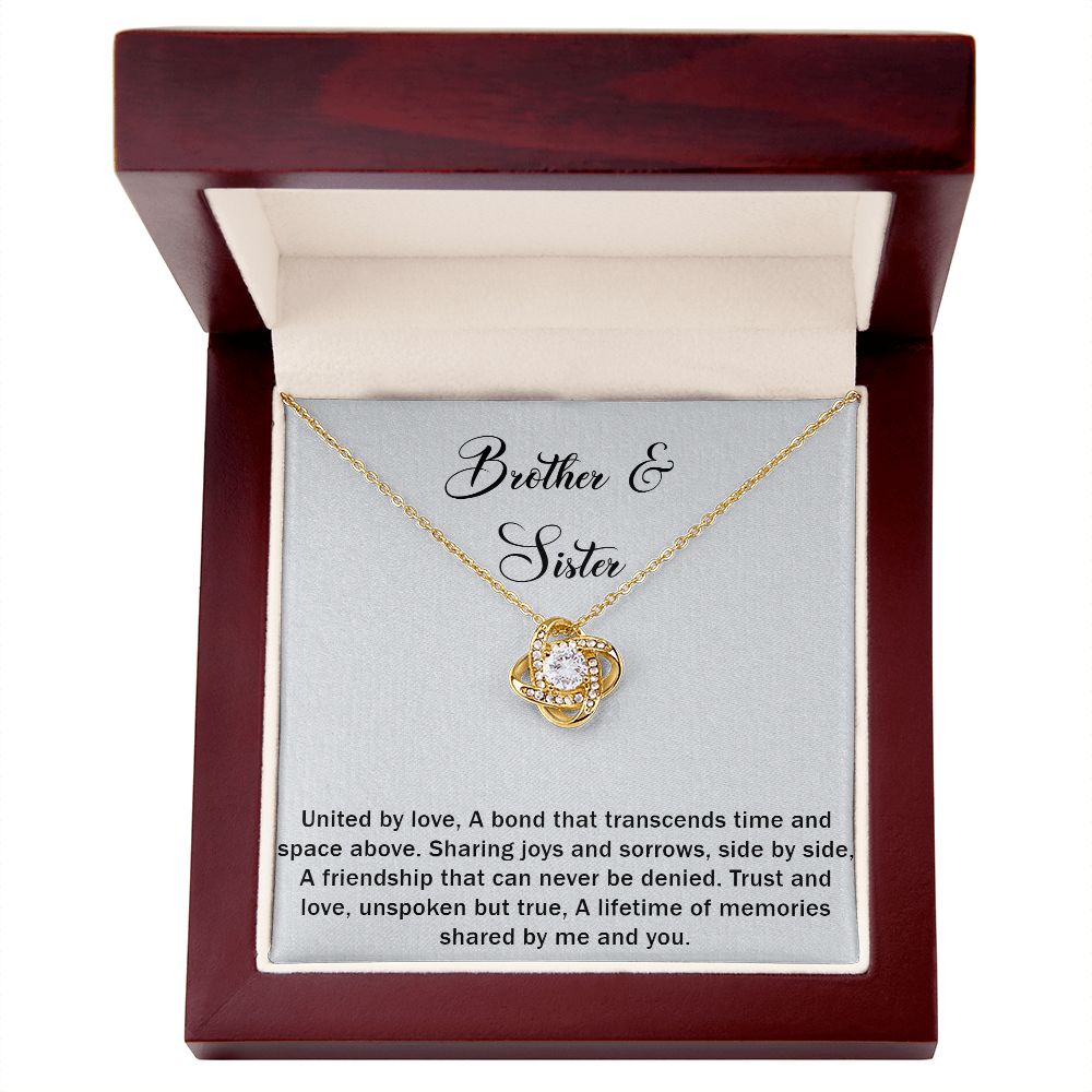 Brother & Sister Love Knot Necklace A Bond That Transcends Time And Space Above