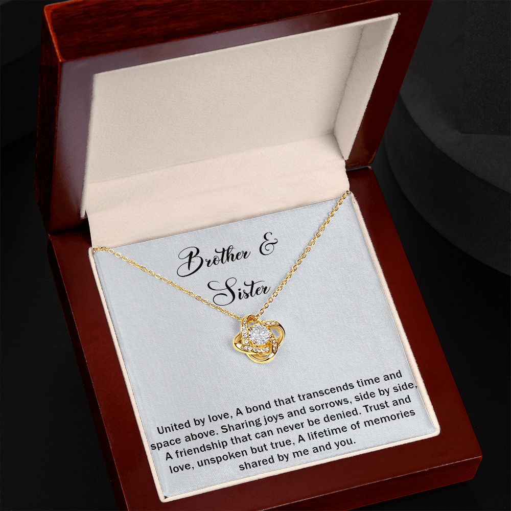 Brother & Sister Love Knot Necklace A Bond That Transcends Time And Space Above