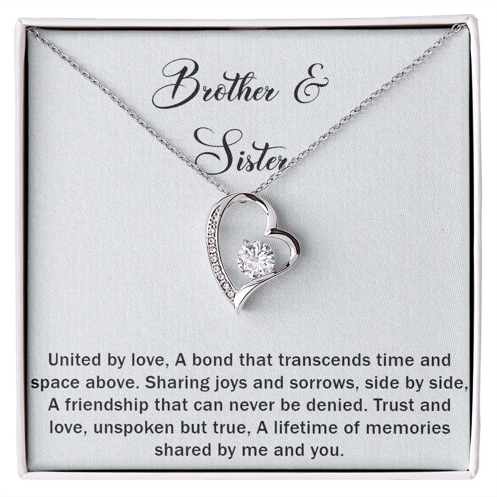 Brother & Sister Forever Love Necklace A Bond That Transcends Time And Space Above