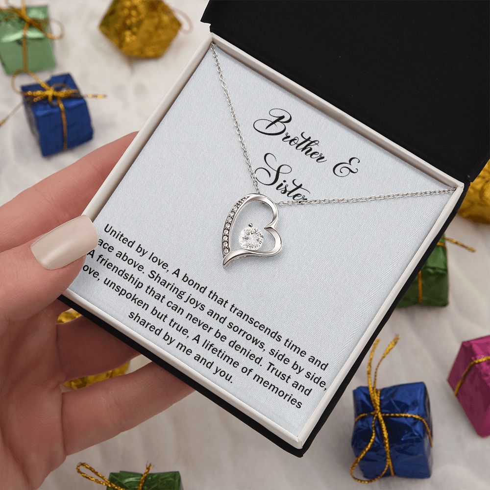 Brother & Sister Forever Love Necklace A Bond That Transcends Time And Space Above