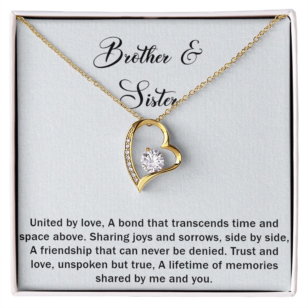 Brother & Sister Forever Love Necklace A Bond That Transcends Time And Space Above