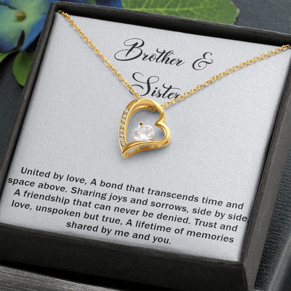 Brother & Sister Forever Love Necklace A Bond That Transcends Time And Space Above