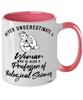 Professor of Biological Sciences Mug Never Underestimate A Woman Who Is Also A Professor of Biological Sciences Coffee Cup Two Tone Pink 11oz