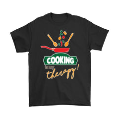 Chef Shirt Cooking Is My Therapy Gildan Mens T-Shirt