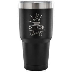 Chef Travel Mug Cooking Is My Therapy 30 oz Stainless Steel Tumbler