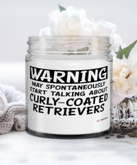 Curly-Coated Retriever Candle Warning May Spontaneously Start Talking About Curly-Coated Retrievers 9oz Vanilla Scented Candles Soy Wax