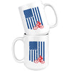 Cycling Cyclist Mug American Flag Mountain Bike 15oz White Coffee Mugs