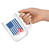 Cycling Cyclist Mug American Flag Mountain Bike 15oz White Coffee Mugs