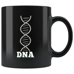 Cycling Mug Bicycle Chain DNA 11oz Black Coffee Mugs