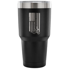 Cycling Travel Mug Biking US Flag 30 oz Stainless Steel Tumbler