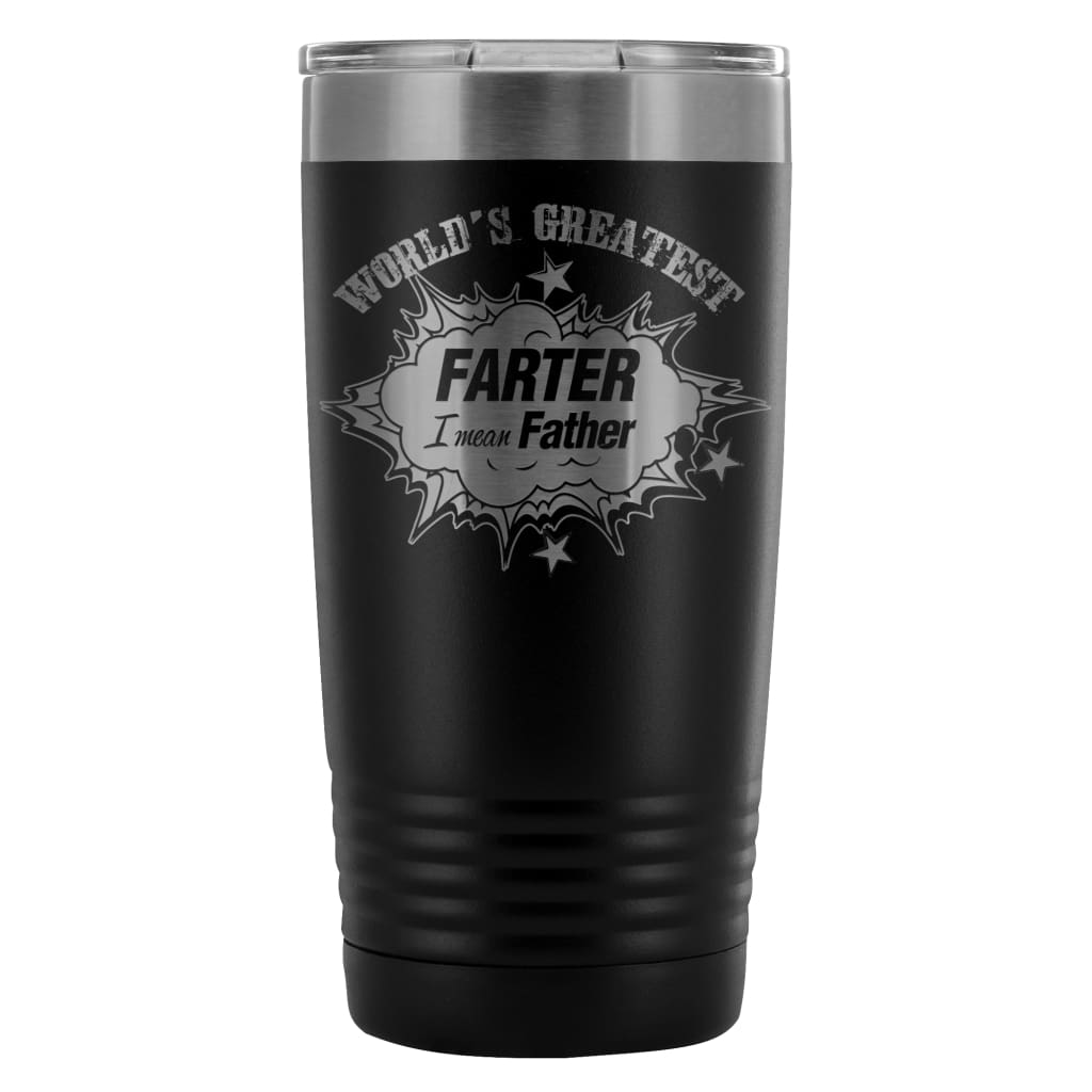 Dad Travel Mug Worlds Greatest Farter Mean Father 20oz Stainless Steel Tumbler