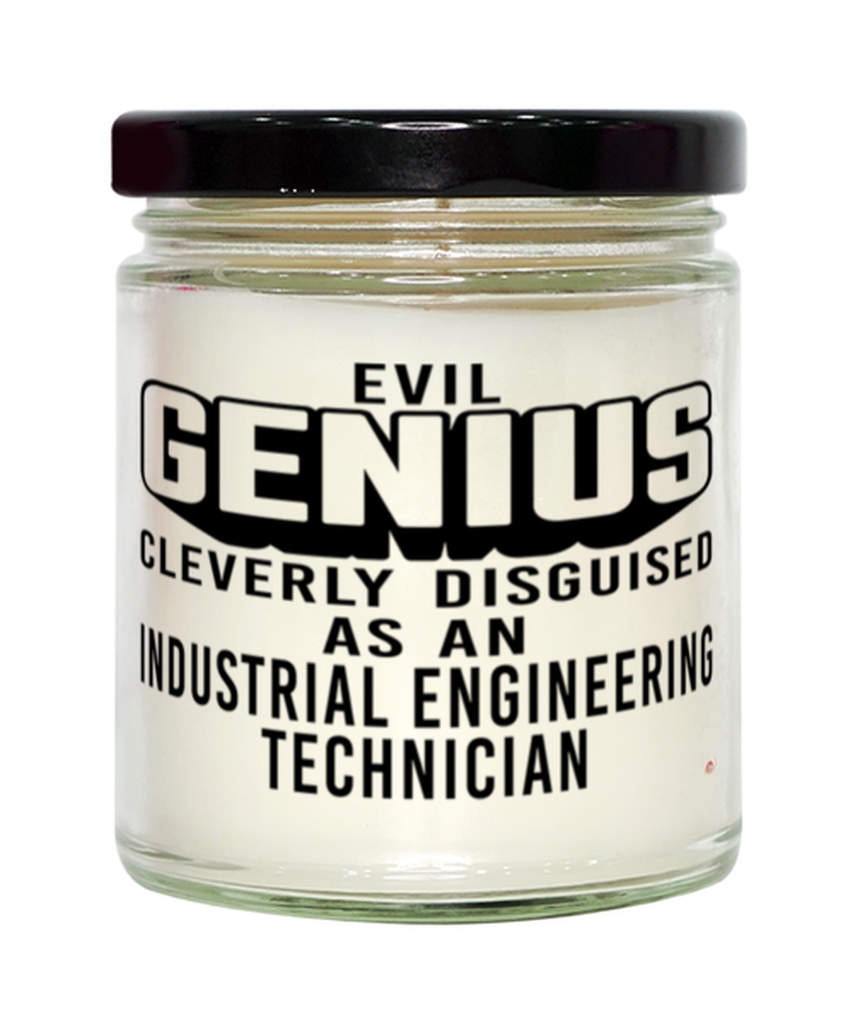 Funny Industrial Engineering Technician Candle Evil Genius Cleverly Disguised As An Industrial Engineering Technician 9oz Vanilla Scented Candles Soy Wax