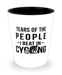 Funny Cyclist Shot Glass Tears Of The People I Beat In Cycling