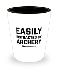 Funny Archery Shot Glass Easily Distracted By Archery