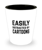Funny Cartoons Shot Glass Easily Distracted By Cartoons