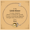 To My Little Sister Sunflower Bracelet, I'm your unwavering supporter, Supporting Inspirational Gifts for Little Sister from Sister