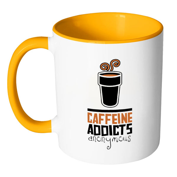 Funny Caffeine Mug Caffeine Addicts Anonymous White 11oz Accent Coffee