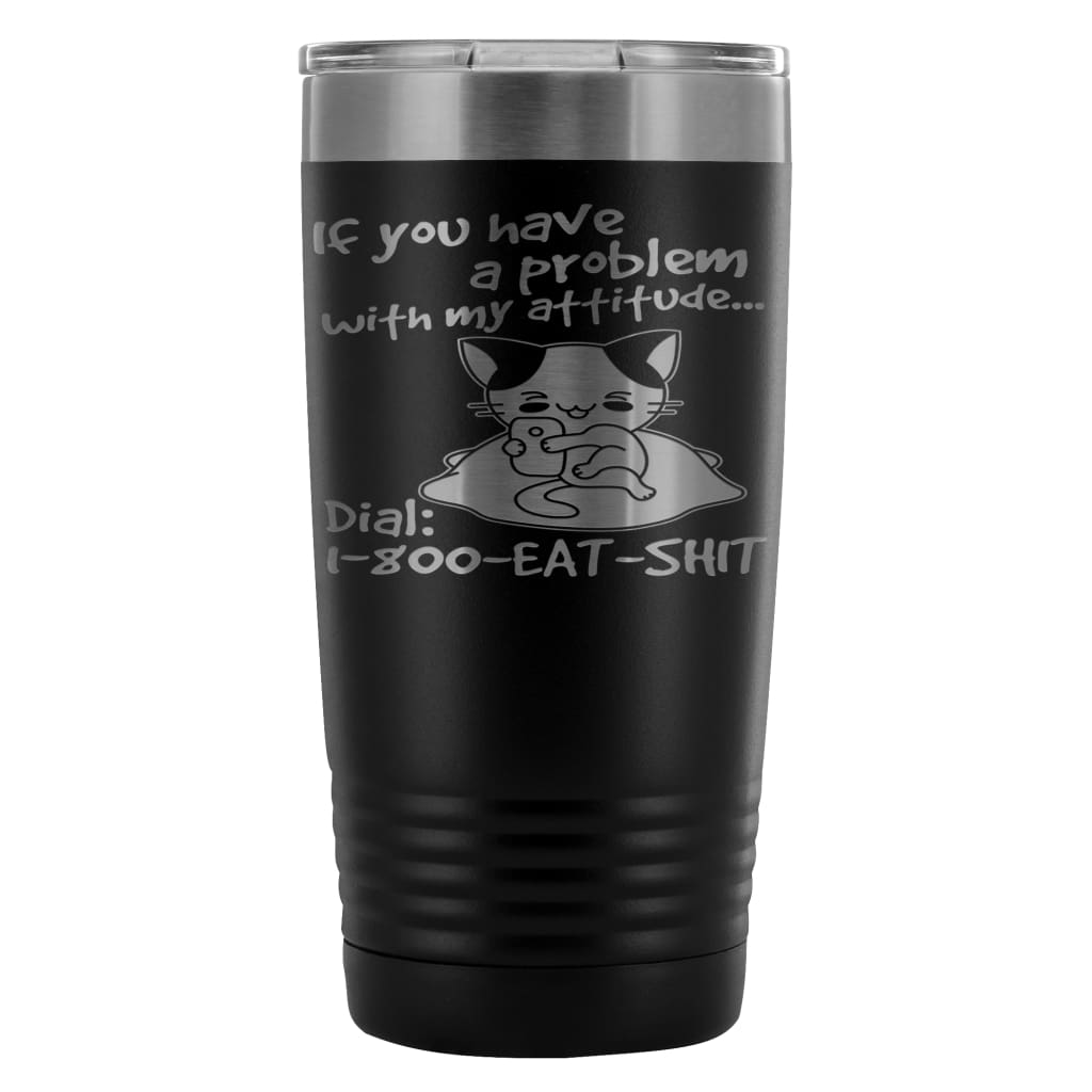 Funny Cat Travel Mug Catitude 20oz Stainless Steel Tumbler