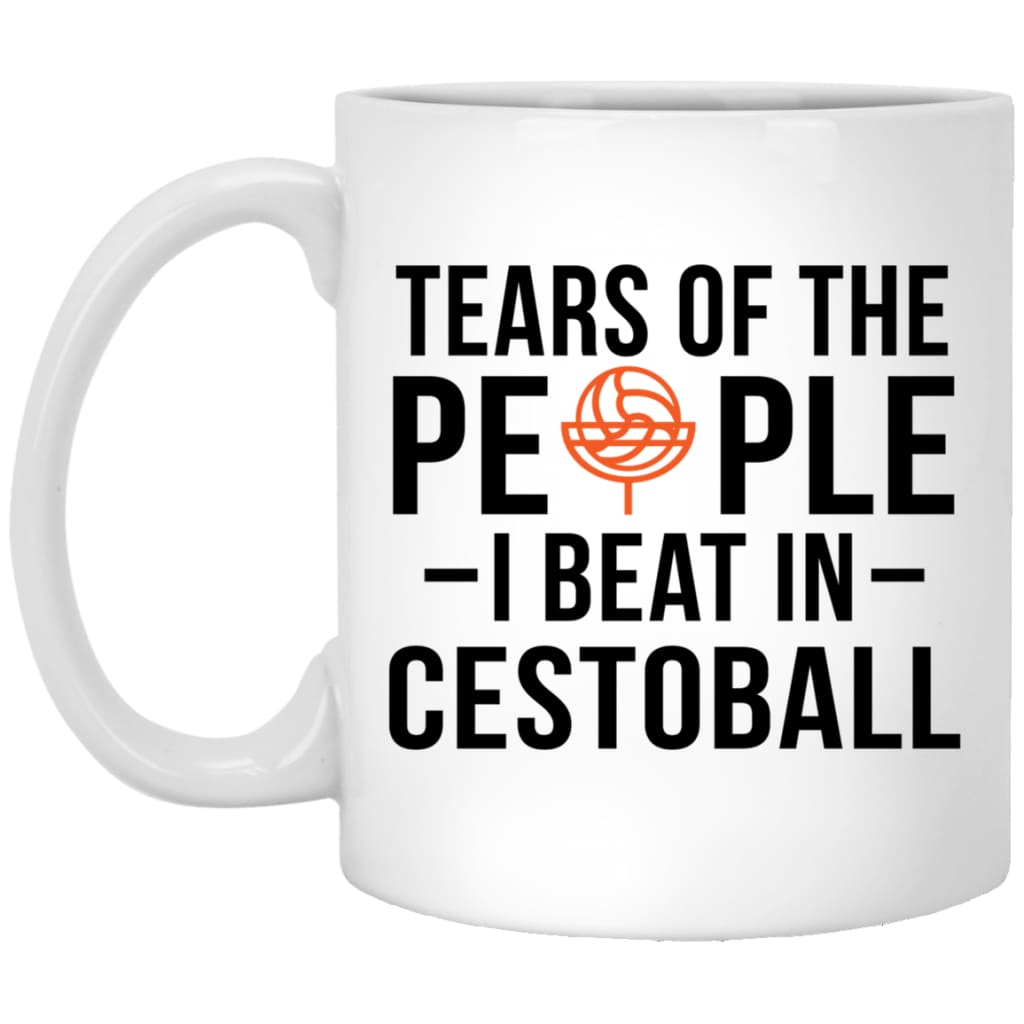 Funny Cestoball Mug Gift Tears Of The People I Beat In Cestoball Coffee Cup 11oz White XP8434