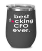 Funny CFO Wine Glass B3st F-cking CFO Ever 12oz Stainless Steel Black