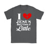 Funny Christian Shirt I Love Jesus But I Cuss A Little Gildan Womens T-Shirt