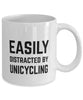 Funny Easily Distracted By Unicycling Coffee Mug 11oz White