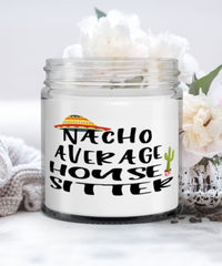 Funny House Sitter Candle Nacho Average House Sitter 9oz Vanilla Scented Candles Soy Wax
