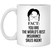 Funny Insurance Sales Agent Mug Gift Fact You Are The World's Best Insurance Sales Agent Coffee Cup 11oz White XP8434