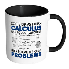 Funny Math Mug Some Days I Wish Calculus Would White 11oz Accent Coffee Mugs