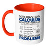 Funny Math Mug Some Days I Wish Calculus Would White 11oz Accent Coffee Mugs