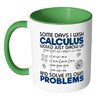 Funny Math Mug Some Days I Wish Calculus Would White 11oz Accent Coffee Mugs