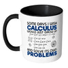 Funny Math Mug Some Days I Wish Calculus Would White 11oz Accent Coffee Mugs