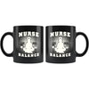 Funny Nursing Yoga Mug Nurse Balance 11oz Black Coffee Mugs