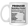 Funny Producer Mug Gift Producer Nutrition Facts Coffee Cup 11oz White XP8434