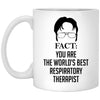 Funny Respiratory Therapist Mug Fact You Are The Worlds B3st Respiratory Therapist Coffee Cup 11oz White XP8434