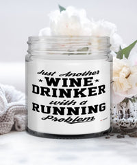Funny Runner Candle Just Another Wine Drinker With A Running Problem 9oz Vanilla Scented Candles Soy Wax