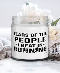 Funny Runner Candle Tears Of The People I Beat In Running 9oz Vanilla Scented Candles Soy Wax