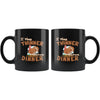 Funny Thanksgiving Mug I Was Thinner Before Dinner 11oz Black Coffee Mugs