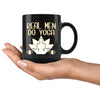 Funny Yoga Mug Real Men Do Yoga 11oz Black Coffee Mugs